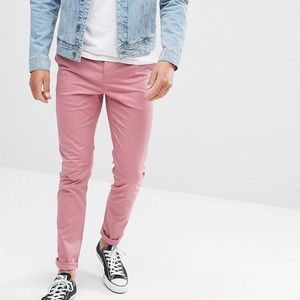 ASOS Skinny Fit Chino Trousers - Dusty Pink 34Wx30L